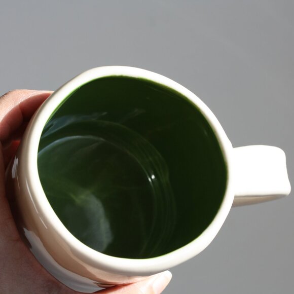 Vintage 2008 Starbucks Mug GROW White and Green 10 oz hand painted - Picture 3 of 4